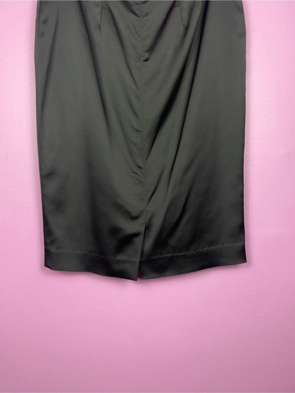 Vintage Escada Satin Pencil Skirt Black Tailored Luxe Women’s Medium - Picture 8 of 12